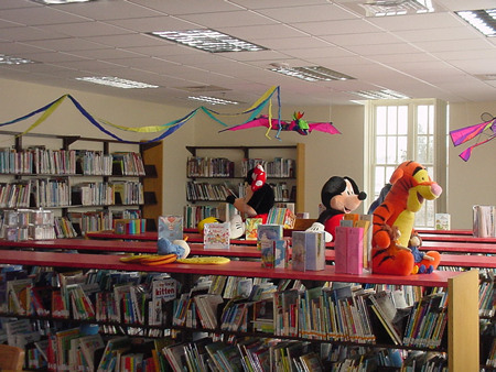 Your children will love the kites sailing over fun books for pleasure reading and learning. Mickey, Minnie, Eyore and Tigger are here to welcome your little ones. Big Cozy Books are great for sitting and reading to toddlers, but don't be surprised if they want to find all the characters from classic children's literature in the surrounding mural, a generous gift of the Friends of Emmitsburg Library. 