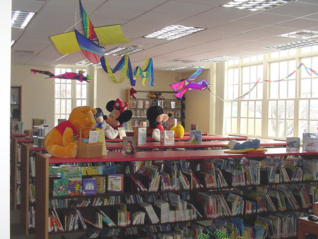 Your children will love the kites sailing over fun books for pleasure reading and learning. Mickey, Minnie, Eyore and Tigger are here to welcome your little ones. Big Cozy Books are great for sitting and reading to toddlers, but don't be surprised if they want to find all the characters from classic children's literature in the surrounding mural, a generous gift of the Friends of Emmitsburg Library. 