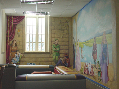 Your children will love the kites sailing over fun books for pleasure reading and learning. Mickey, Minnie, Eyore and Tigger are here to welcome your little ones. Big Cozy Books are great for sitting and reading to toddlers, but don't be surprised if they want to find all the characters from classic children's literature in the surrounding mural, a generous gift of the Friends of Emmitsburg Library. 