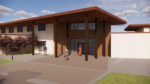A rendering of the entrance of the West Frederick Branch